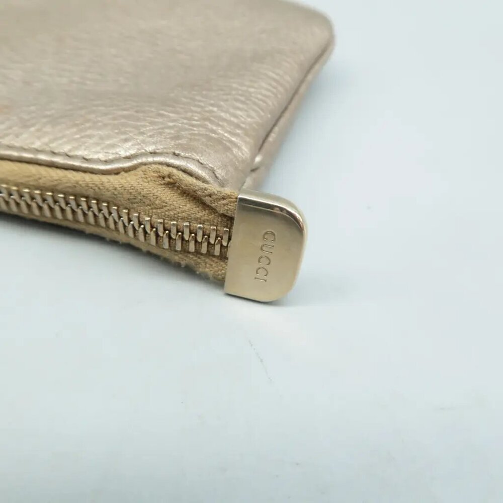 100% Authentic GUCCI Soho Champagne Leather Clutch Bag 323-091424 - Picture 8 of 12